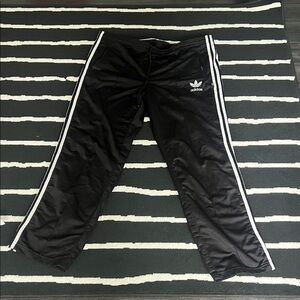 Adidas Kids Black Joggers with White Stripes